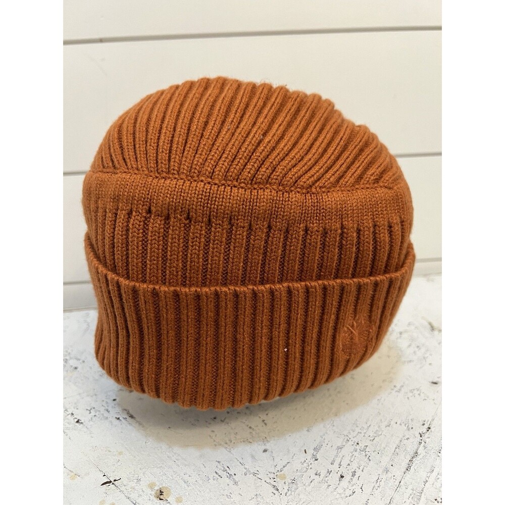 Timberland Gulf Beach Ribbed Beanie Hat Rust - burnt orange